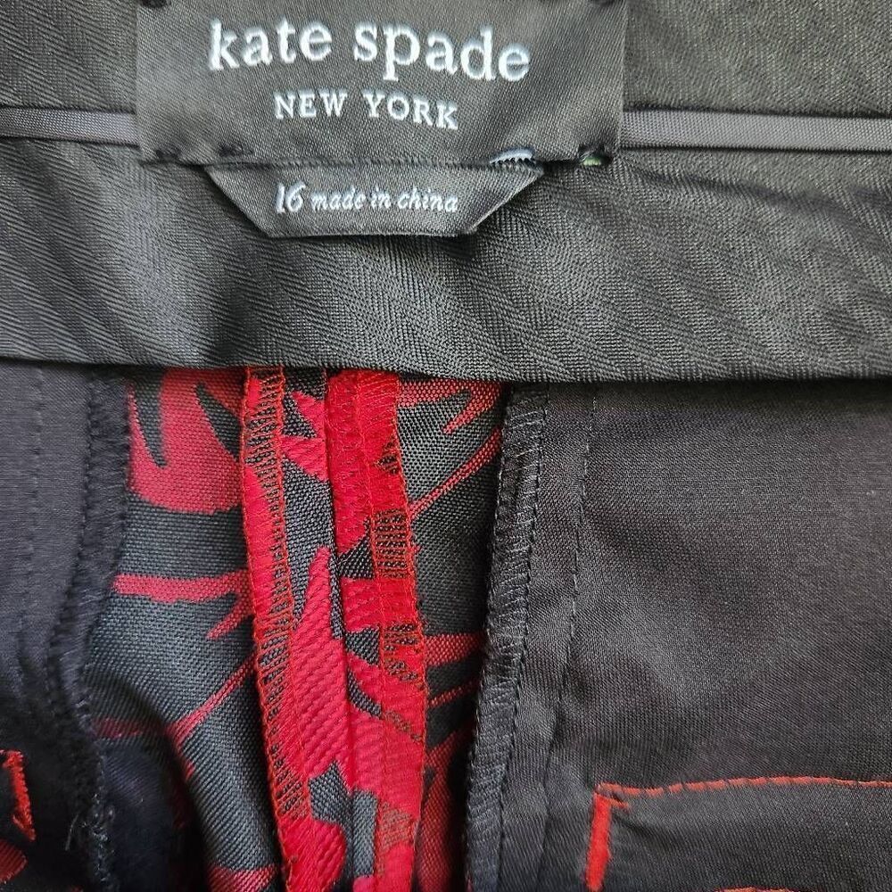 Kate Spade Pants Ankle Womens 16 High Rise Flourish Swirl Brocade Dressy Careerw - Picture 7 of 7